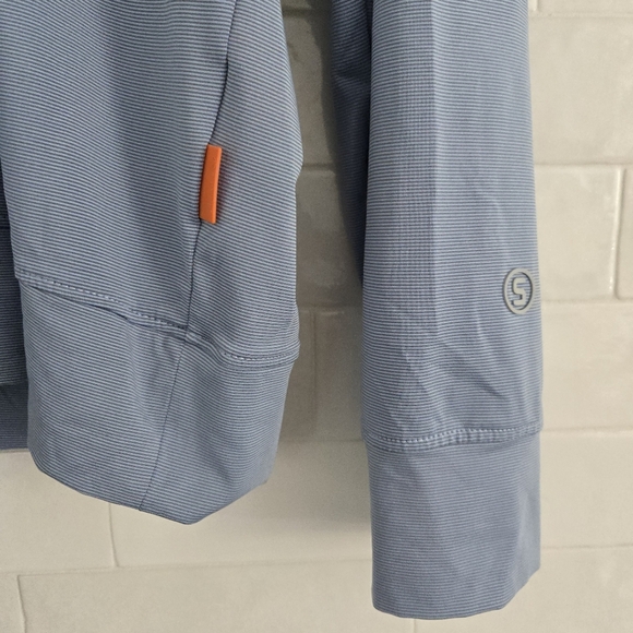 Stitch Men's Blue Stripe Scout 1/4 Zip Pullover Golf Jacket 211SA3000 Size M - Picture 2 of 6